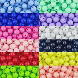 Acrylic round beads 6/8mm colorful loose spacer beads for DIY handmade bracelets necklaces making accessories