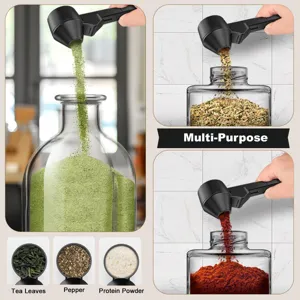 Cuillère doseuse coulissante réglable pour grains de café, protéine en poudre et épices.