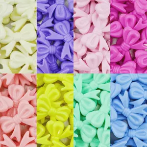 Acrylic Bowknot Beads Bulk DIY Jewelry Making Cute Bow Loose Beads For Bracelet Handcraft Accessories