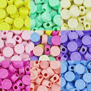 Colorful 19mm acrylic flower loose beads for DIY jewelry making and phone charms accessories.