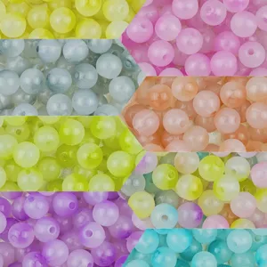 10mm perles rondes en acrylique bicolores perles en vrac pour accessoires bijoux DIY