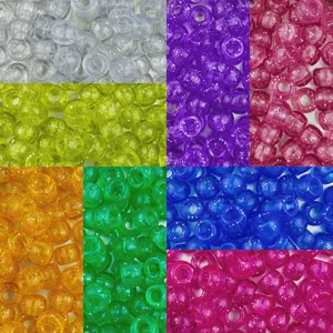 6x9mm barrel beads glitter pony beads large hole loose beads for hair braiding and DIY jewelry