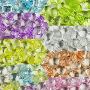 Colorful transparent acrylic heart beads, DIY jewelry making charms for bracelets and necklaces.