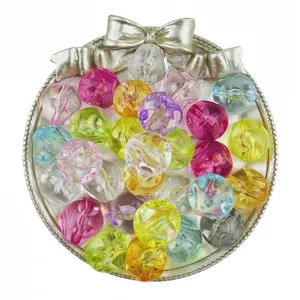 16mm acrylic transparent colorful loose beads for DIY handmade jewelry bracelets crafting accessories