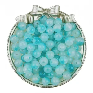 Perles rondes en acrylique et verre imitation jade 10mm accessoires bijoux DIY détail