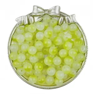 Perles rondes en acrylique 10mm bicolore imitation jade perles en vrac accessoires bijoux