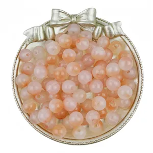 perles rondes acrylique 10mm perles verre imitation jade bicolore accessoires bijoux diy