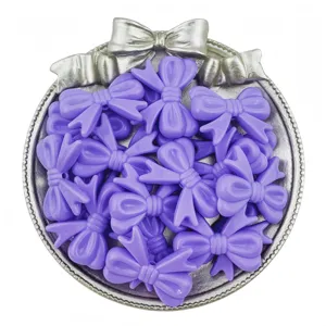 Acrylic bow beads vertical hole DIY bracelet accessories 23x29mm craft supplies new.
