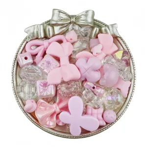 DIY acrylic beads assorted mixed bulk cute bow charm handmade jewelry making craft accessories