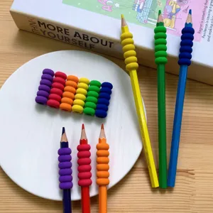 Silicone sponge pencil grips for kids students anti-slip soft pen holders detail view