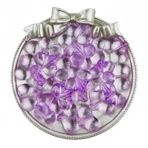 Transparent purple acrylic heart loose beads for DIY handmade jewelry crafting and accessories.