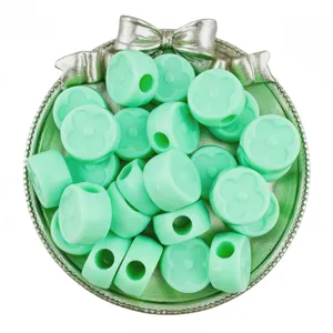 19mm mint green acrylic flower beads round spacer charms for DIY handmade jewelry accessories