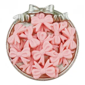 Acrylic bow beads bulk pink vertical hole DIY jewelry making accessories craft supplies