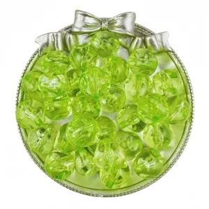 16mm transparent green acrylic beads bulk DIY handmade bracelet jewelry accessories set.
