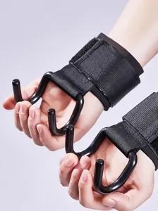 Pull Up Assist Hooks Wrist Wraps Weight Lifting Gym Straps Metal Hook Power Grip Hand Support Fitness Training Equipment
