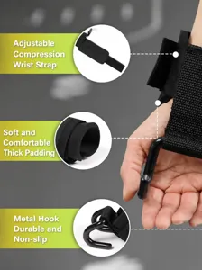 Weightlifting hook wrist straps for pull-ups gym power lifting support fitness equipment.