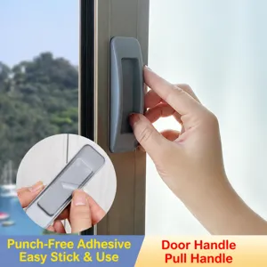 Punch-Free Self-Adhesive Door Window Handle Modern Minimalist Plastic Pull Handle For Cabinet Wardrobe Drawer