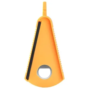 Multi-functional jar opener and bottle opener, ergonomic non-slip kitchen tool for easy lid removal.