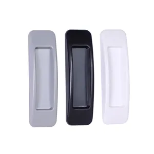 Self-adhesive sliding door handles for cabinets and drawers, multi-color pack of three pieces.