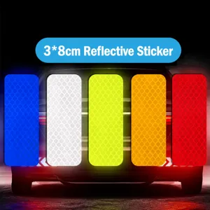 3x8cm Reflective Safety Sticker Waterproof Night Warning Tape for Car Motorcycle 5pcs