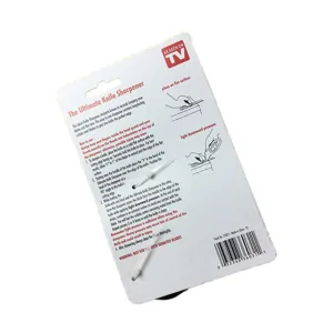 Handheld knife sharpener kitchen tool with manual sharpening guide and ergonomic design.