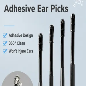 Black sticky ear pick swab for effective earwax cleaning and daily personal care use main.
