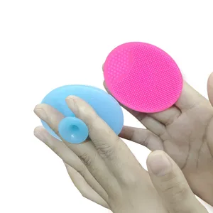 Siliconen gezichtsreinigingsborstel en baby bad massageborstel set, zachte haren voor huid.