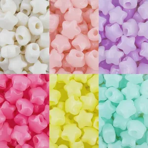 Acrylic Jelly Five Pointed Star Loose Beads Large Hole Star Beads For Handmade Bracelet DIY Jewelry Accessories