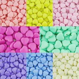 Acrylic heart beads vertical hole loose beads for DIY handmade bracelet jewelry accessories