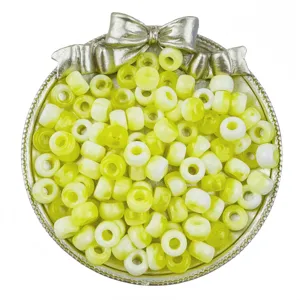 6x9mm Dual-Color Pony Beads Large Hole Barrel Beads Hair Braid DIY Jewelry Craft Accessories