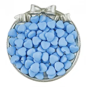 Blue acrylic heart loose beads DIY jewelry making accessories for bracelets 9-12mm