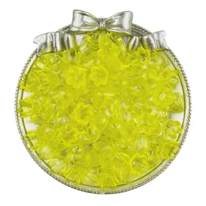 Perles transparentes en forme de muguet jaune pour bijoux et accessoires de coiffure.