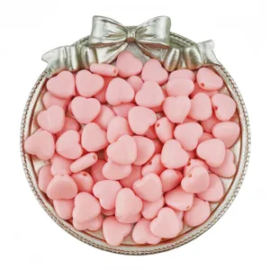 9mm-12mm acrylic heart loose beads for DIY jewelry making, cute pink handmade crafting supplies.