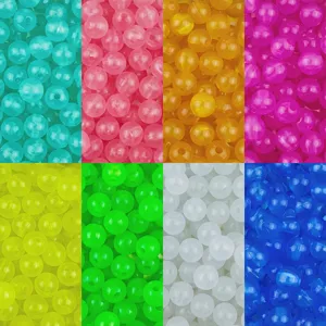 Acrylic Luminous Jelly Round Loose Beads Colorful Craft Beads For DIY Bracelet Necklace Jewelry Making Accessories