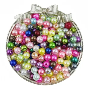 Colorful ABS imitation pearl beads mixed sizes for DIY jewelry making handmade bracelets.