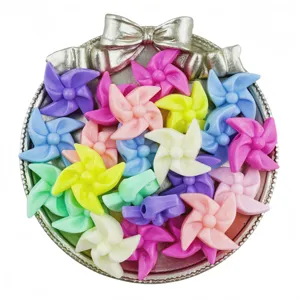 Acrylic pinwheel beads detail shot, colorful dopamine DIY jewelry accessories for bracelet.