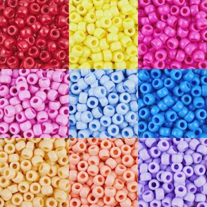 6x9mm plastic pony beads large hole dreadlock braiding beads loose beads diy jewelry accessories