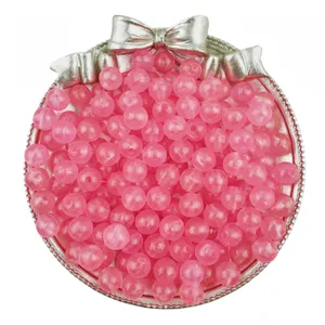 Acrylic luminous jelly round beads detailed view for DIY handmade bracelet jewelry making accessories