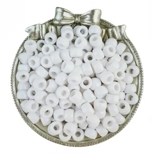 White pony barrel beads 6x9mm large hole dreadlocks hair braiding DIY jewelry making accessories
