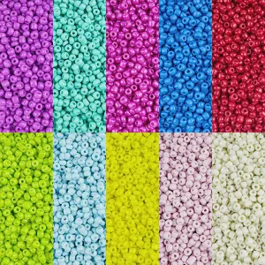 Glass Seed Beads Painted Solid Color Loose Beads DIY Handmade Bracelets Necklaces Jewelry Accessories Craft Supplies