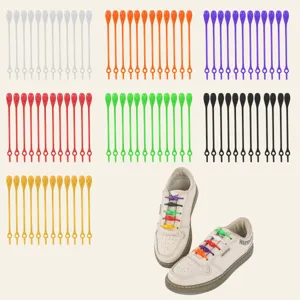 Colorful silicone no tie shoelaces for sneakers, elastic elastic lazy shoe laces for adults kids.