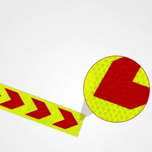Reflective safety tape for truck vehicle body night warning sticker with double arrow design