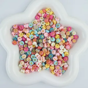 Acrylic alphabet letter beads for DIY handmade bracelets and jewelry making accessories.