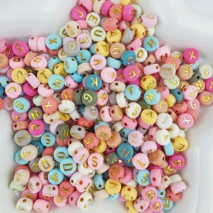 4x7mm acrylic colorful English letter beads for DIY handmade friendship bracelets accessories