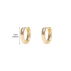 Simple gold hoop earrings for women, classic minimalist jewelry daily wear lightweight cute design.