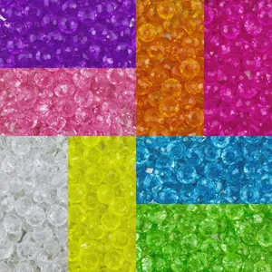 Perles rondes facettées en acrylique 8mm perles en vrac colorées pour bracelets DIY faits à la main