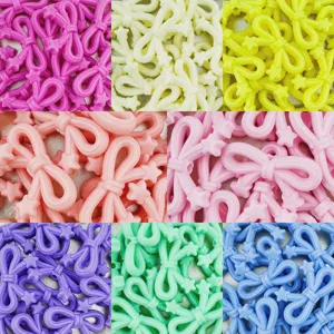 Acrylic star bow beads detail showcasing vibrant color variations for DIY handmade jewelry.