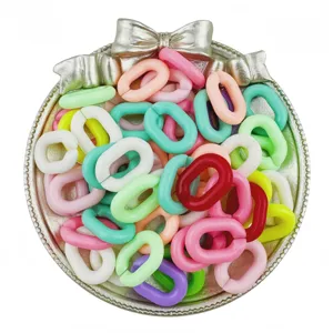 Acryl Kettenglieder lose Perlen DIY Schmuck Accessoires bunte Offene Ringe 14x20mm neu