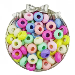 14mm Acrylique Perles Abaque à Facettes DIY Bijoux Loisirs Créatifs Perles Vrac Accessoires