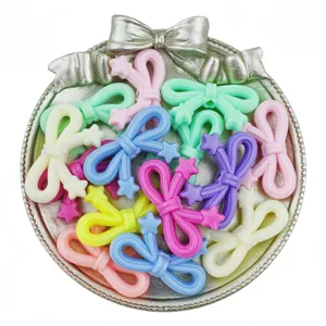 Colorful acrylic star bow beads DIY charm loose beads for handmade bracelet jewelry making accessories